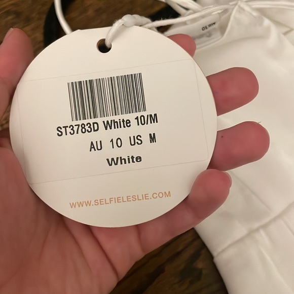 BELLINI LACE-UP FRONT MINI DRESS WHITE - Picture 9 of 9